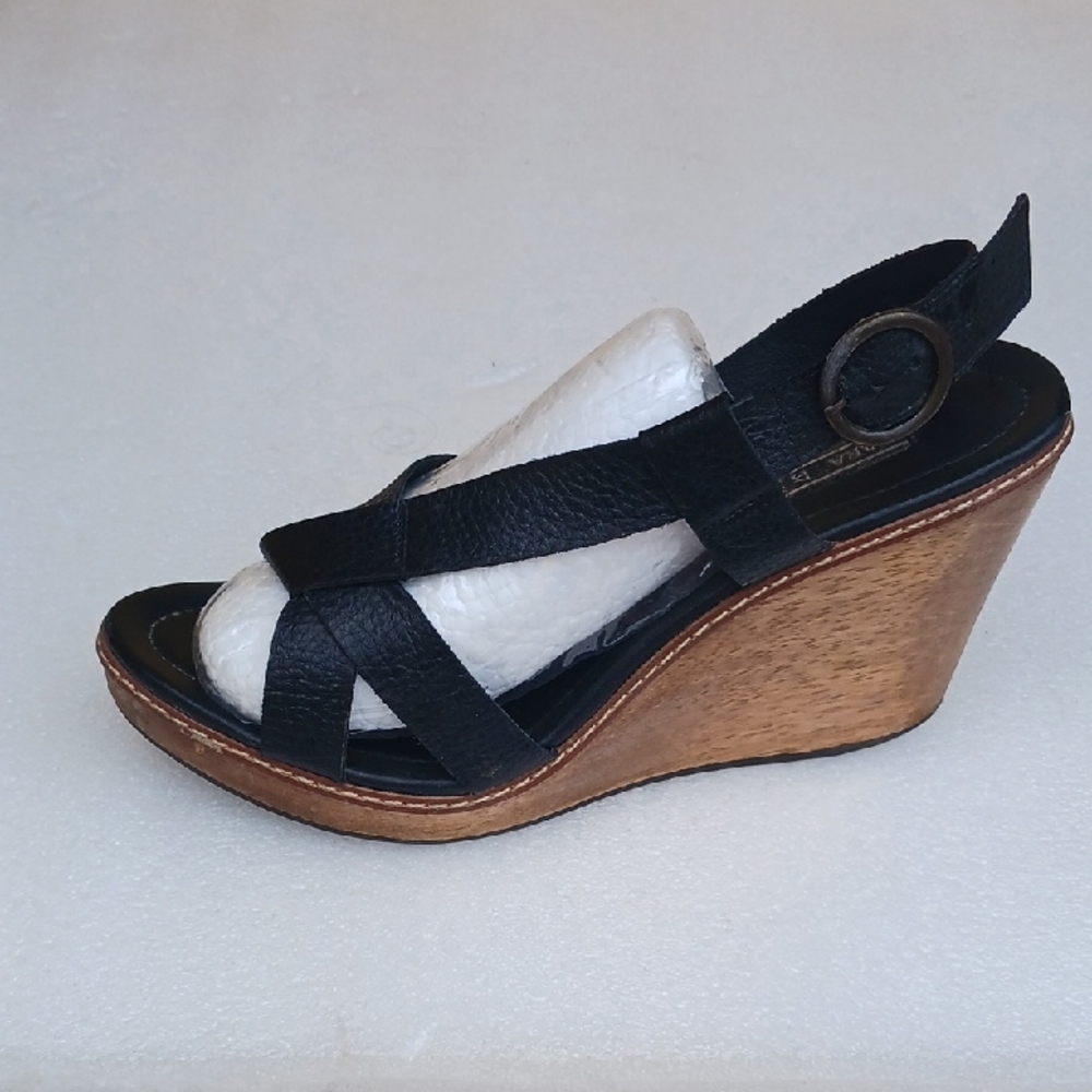 Zara Women's Black Wedge Sandals Heels